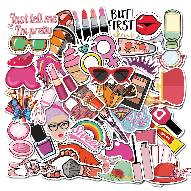 10/30/50PCS Cartoon Cute Makeup Series Personalized Luggage Notebook Graffiti Stickers Waterproof Decoration Wholesale
10/30/50PCS Cartoon Cute Makeup Series Personalized Luggage Notebook Graffiti Stickers Waterproof Decoration Wholesale