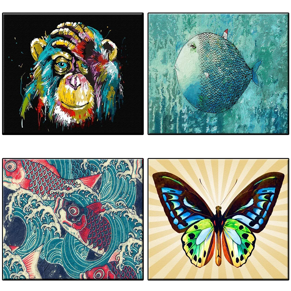 Colorful Marine Animals Loft Wall Picture By Numbers Photo Butterfly Oil Painting on Canvas Handmade Monkey Abstract Whale Paint
Colorful Marine Animals Loft Wall Picture By Numbers Photo Butterfly Oil Painting on Canvas Handmade Monkey Abstract Whale Paint