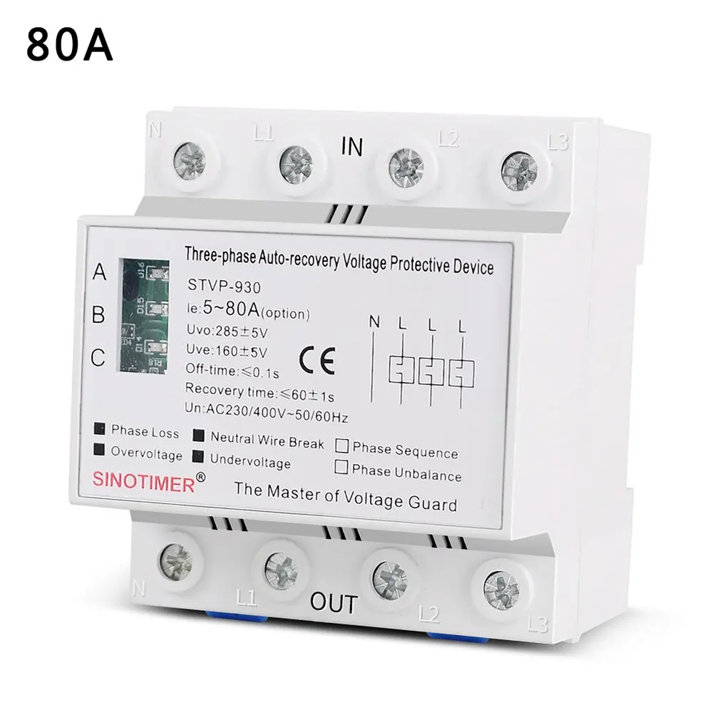 380V Three Phase Self Recovery Voltage Protectors Automatic Reconnect Surge Voltage Protective Devices DIN Rail Mounted
380V Three Phase Self Recovery Voltage Protectors Automatic Reconnect Surge Voltage Protective Devices DIN Rail Mounted