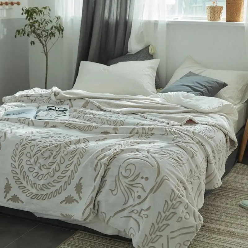 

Мягкое теплое утолщенное фланелевое одеяло на кровать, антистатическое покрывало из искусственного меха норки, Коралловое флисовое Клетча...