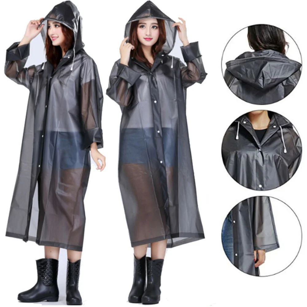 Men Women EVA Raincoat Thicken Hooded Ponchos Jacket Hiking Camping Fishing Clear Black White Waterproof Rainwear
Men Women EVA Raincoat Thicken Hooded Ponchos Jacket Hiking Camping Fishing Clear Black White Waterproof Rainwear