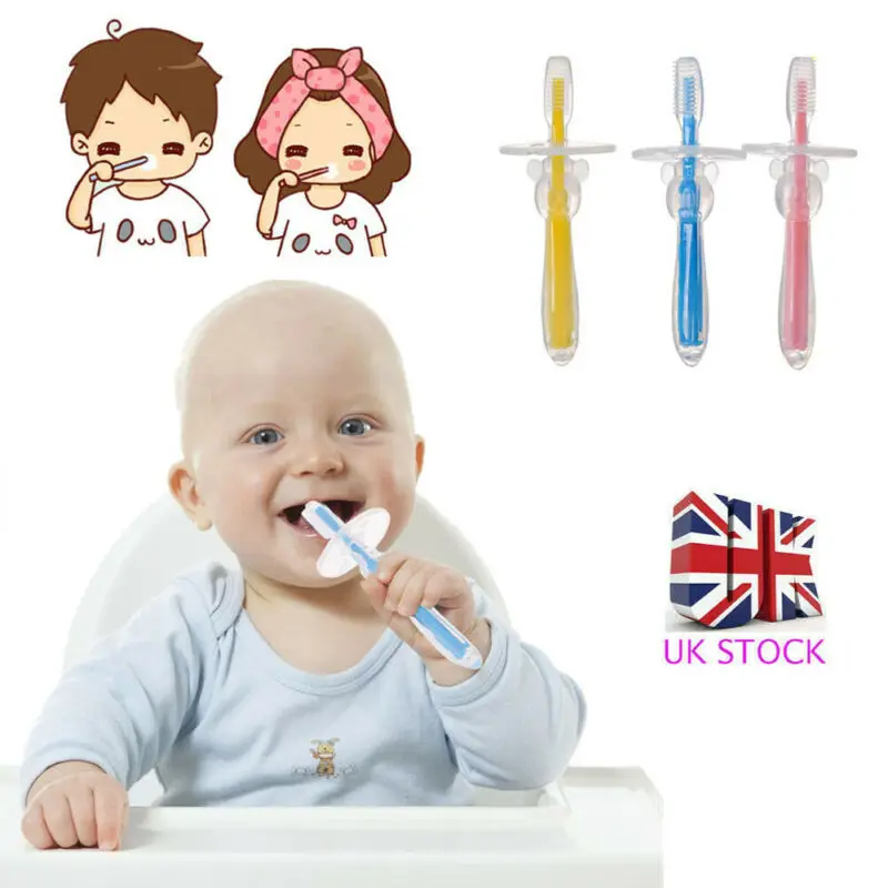Детская Силиконовая зубная щетка ~ Cute Fun Kids Manual для мальчиков и девочек ясельного