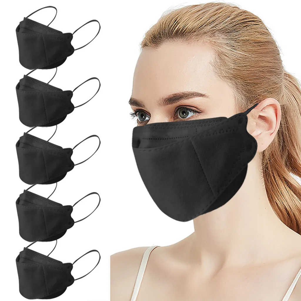 5/10/20/30/40/50/100pc Adult Mask Outdoor Breathable Solid Black Color Soft Non Woven Face Маска Для Взрослых | Аксессуары