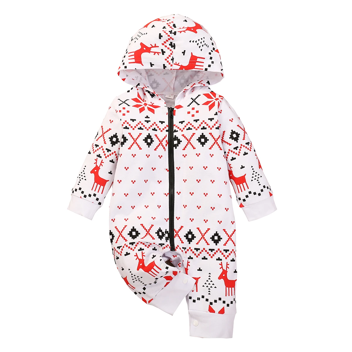 New Baby Girl Boy Romper, Long Sleeve Hooded Hat Xmas Elk Print Zipper Jumpsuit for Casual Party Street
New Baby Girl Boy Romper, Long Sleeve Hooded Hat Xmas Elk Print Zipper Jumpsuit for Casual Party Street