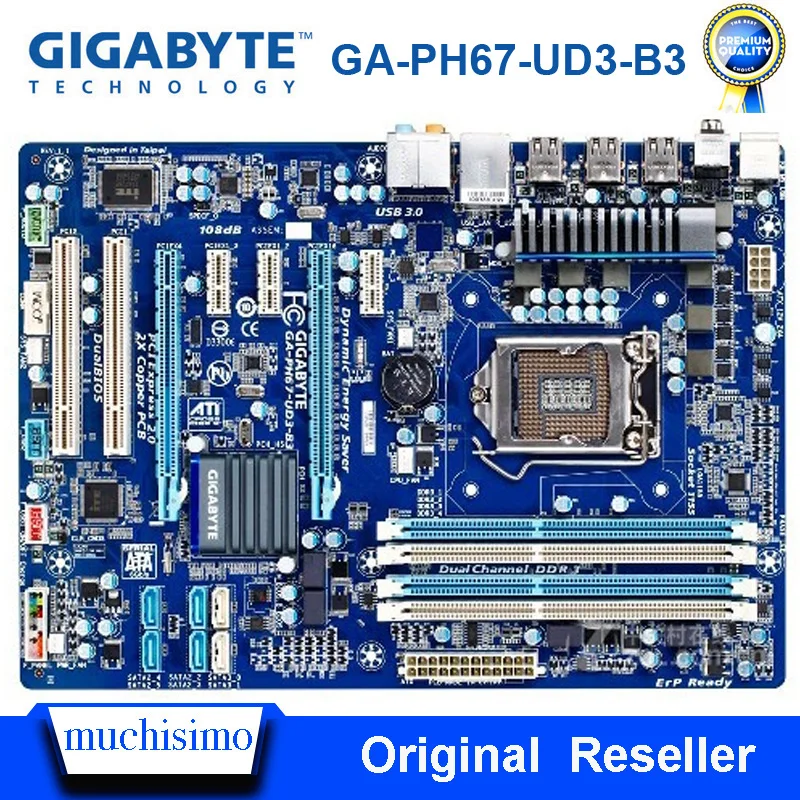 LGA 1155 DDR3 Gigabyte GA PH67 UD3 B3 оригинальная материнская плата для рабочего стола 32 ГБ