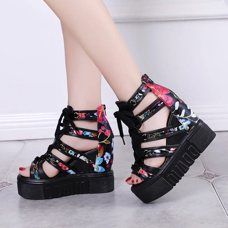 

2021 Summer New Women's Shoes Platform-Soled High-Rise Sandals Thick-Soled Slope With Super High Heels Women's Sandals