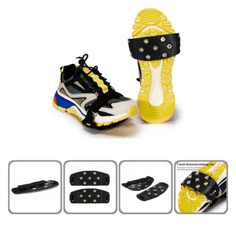 1 Pair Outdoor Crampons Portable 7 Teeth Anti-Skid Ice Shoe Cover Safe Universal Snow Traction Cleats
1 Pair Outdoor Crampons Portable 7 Teeth Anti-Skid Ice Shoe Cover Safe Universal Snow Traction Cleats