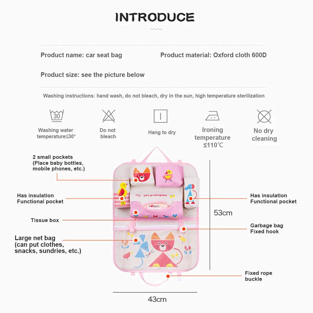 6 Storage Pockets Kick Mats Car Backseat Organizer Cartoon Cute Car Seat Back Protectors for Kids Toddlers Interior Accessories
6 Storage Pockets Kick Mats Car Backseat Organizer Cartoon Cute Car Seat Back Protectors for Kids Toddlers Interior Accessories