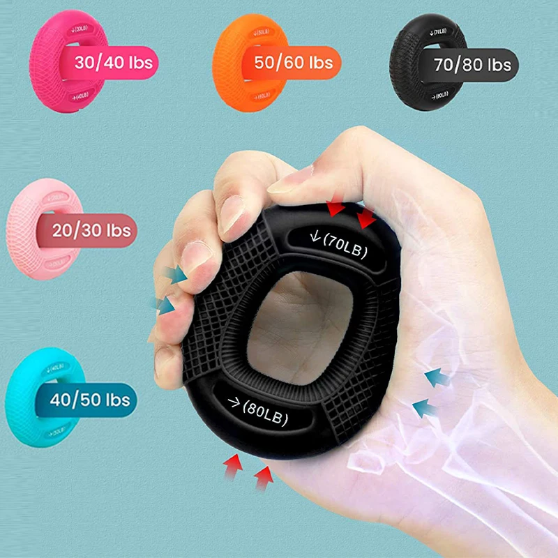 Silicone Hand Grip 20-80Lb Gripping Ring Adjustablefinger Forearm Trainer Carpal Expander Muscle Workout Exercise Gym Fitness
Silicone Hand Grip 20-80Lb Gripping Ring Adjustablefinger Forearm Trainer Carpal Expander Muscle Workout Exercise Gym Fitness