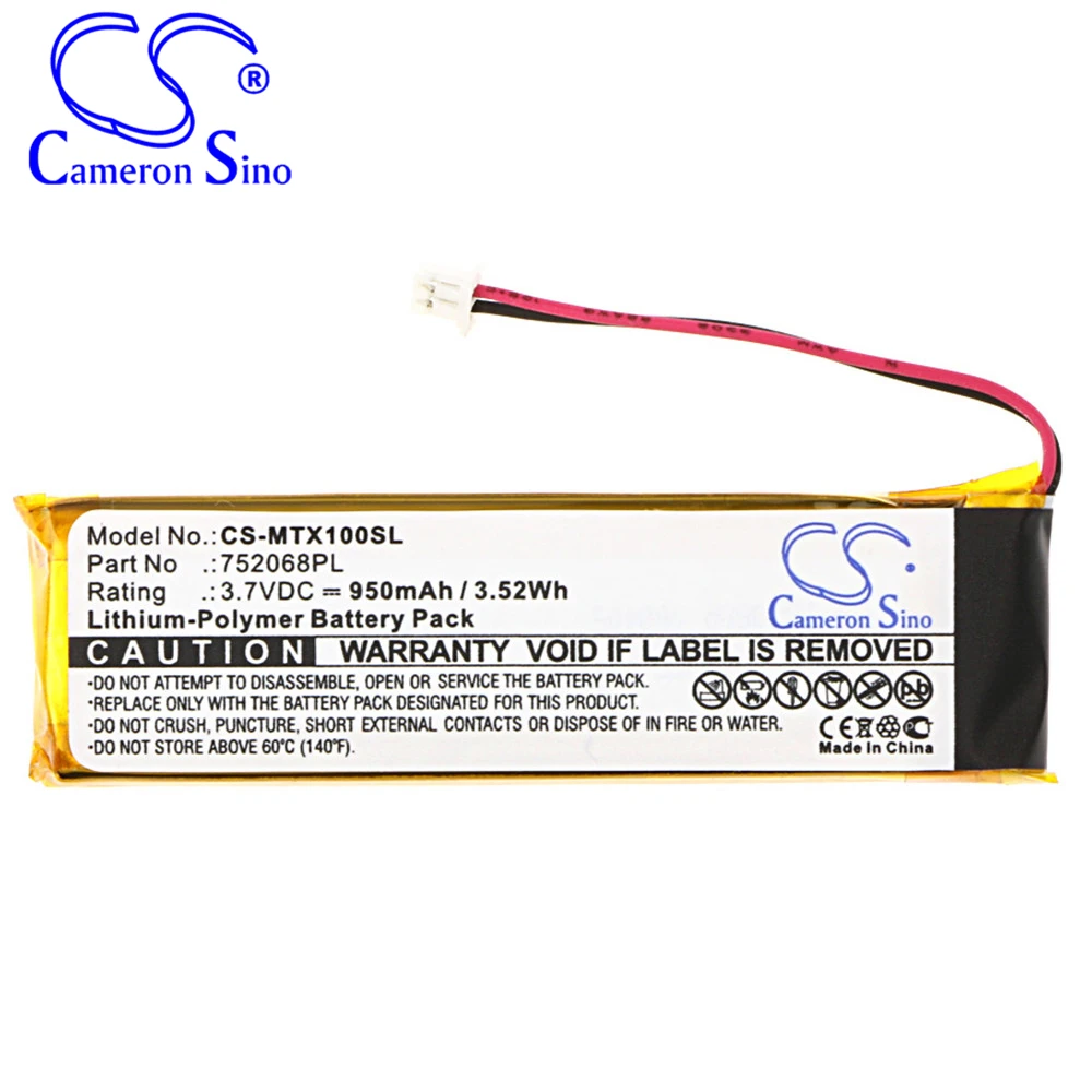 Cameron Sino 950mAh Battery for Midland BTX1 , BTX2 , BTNext , BTFM , 752068PL
Cameron Sino 950mAh Battery for Midland BTX1 , BTX2 , BTNext , BTFM , 752068PL