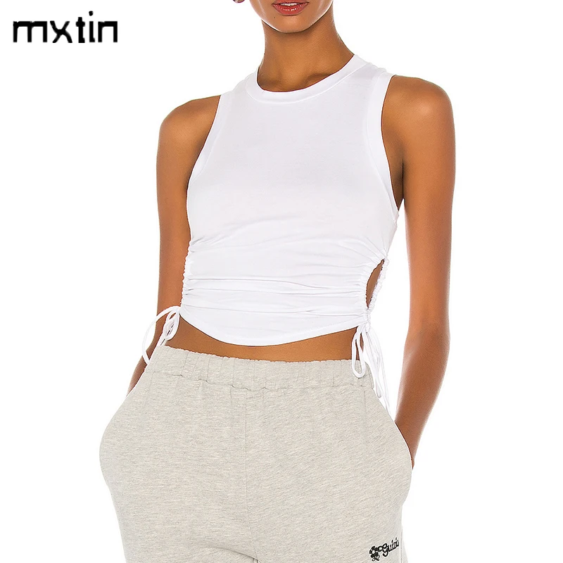 Женская Винтажная футболка на завязках, белая Повседневная футболка без рукавов с круглым вырезом, одежда в стиле Харадзюку, лето 2021
Женская Винтажная футболка на завязках, белая Повседневная футболка без рукавов с круглым вырезом, одежда в стиле Харадзюку, лето 2021