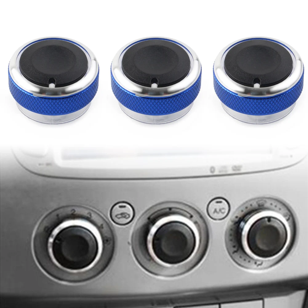 

3Pcs Blue Car Air Conditioner Switch Knob Button Cover For Ford Focus MK2 MK3 2004-08 / Mondeo 2007-2014 / C-Max S-max 06-2015