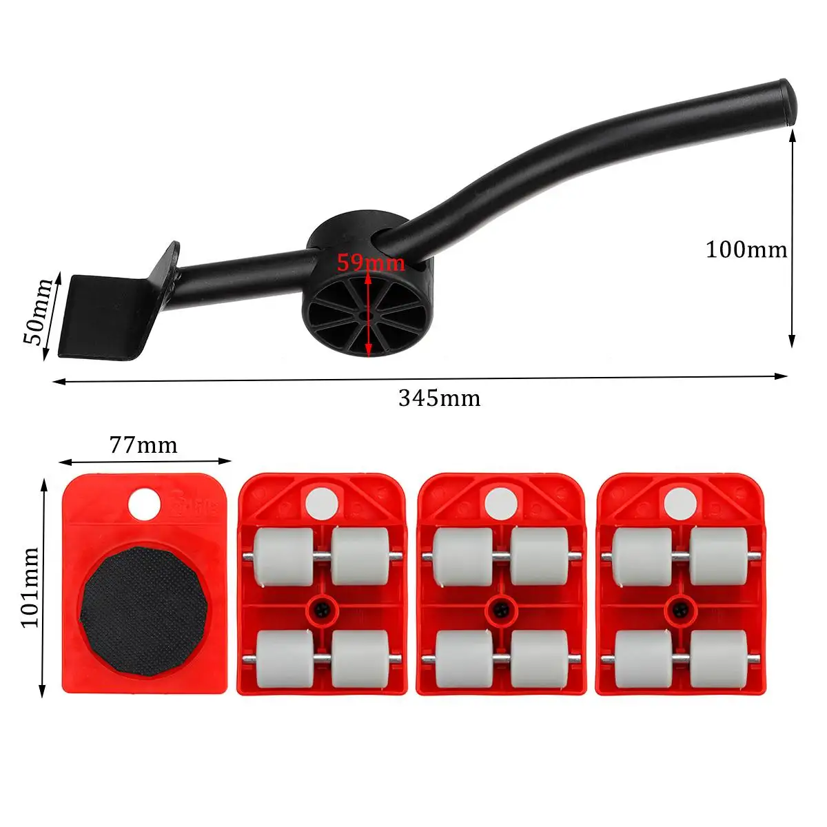 5Pcs Furniture Lifter Sliders Kit Heavy Furniture Roller Move Tool Set 1 Wheel Bar Mover Device Set
5Pcs Furniture Lifter Sliders Kit Heavy Furniture Roller Move Tool Set 1 Wheel Bar Mover Device Set