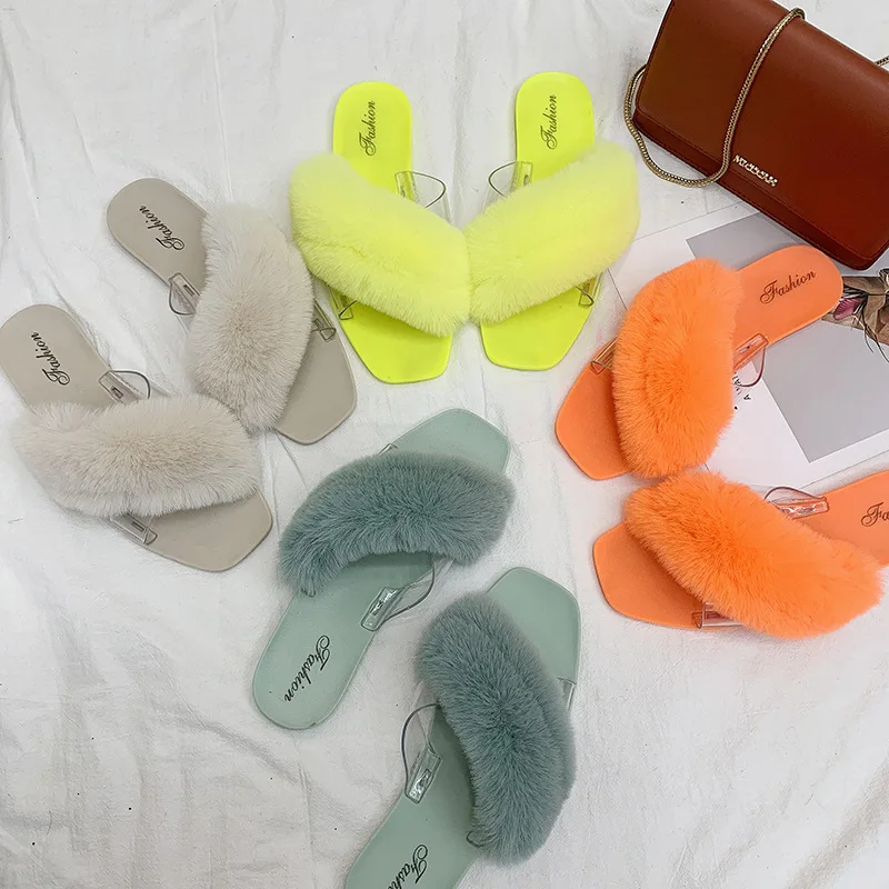 Fashion Women Slippers Furry Fox Fur Slides Home Color Fur Flip Flops Fluffy Plush House Shoes Female Cute Winter Warm Slippers
Fashion Women Slippers Furry Fox Fur Slides Home Color Fur Flip Flops Fluffy Plush House Shoes Female Cute Winter Warm Slippers