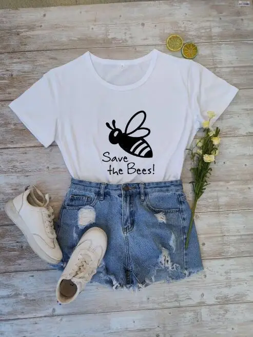 100% Cotton Women T Shirt save the bees Printed Tshirt Ladies Short Sleeve Tee Shirt Women Female Tops Clothes Camisetas Mujer
100% Cotton Women T Shirt save the bees Printed Tshirt Ladies Short Sleeve Tee Shirt Women Female Tops Clothes Camisetas Mujer