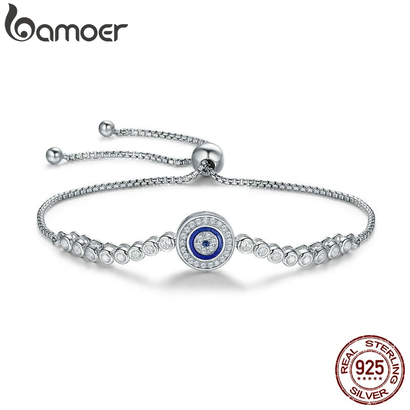 BAMOER Authentic 925 Sterling Silver Evil Eye Tennis Bracelet for Women Adjustable Chain Bracelet Sterling Silver Jewelry SCB033
BAMOER Authentic 925 Sterling Silver Evil Eye Tennis Bracelet for Women Adjustable Chain Bracelet Sterling Silver Jewelry SCB033