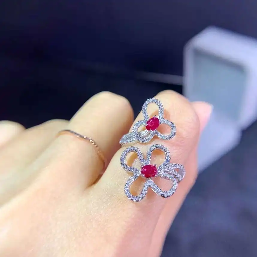 luxurious Opening big bowknot flower S925 silver natural red ruby ring natural gemstone ring woman wedding party gift jewelry
luxurious Opening big bowknot flower S925 silver natural red ruby ring natural gemstone ring woman wedding party gift jewelry
