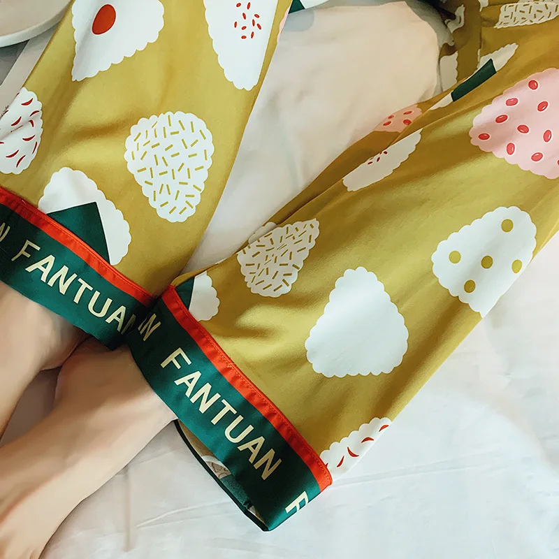 Long Sleeve Lapel Button Shirt Long Trousers Fashion Cartoon Ladies 2 Piece Pajamas 2020 New Loose Casual Pyjamas Womennightwear
Long Sleeve Lapel Button Shirt Long Trousers Fashion Cartoon Ladies 2 Piece Pajamas 2020 New Loose Casual Pyjamas Womennightwear
