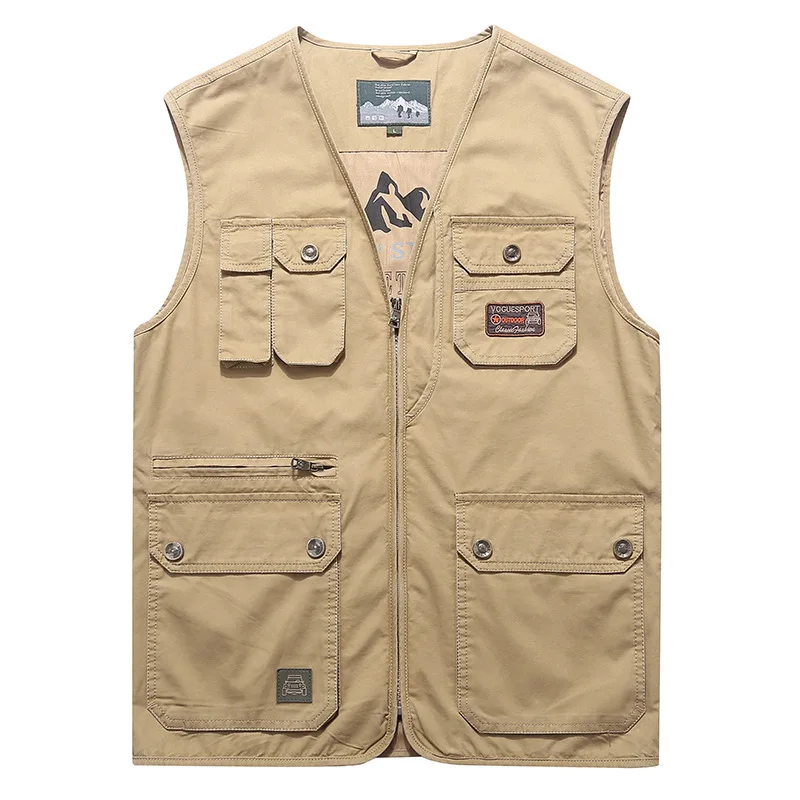 

Plus size 7XL 8XL 9XL brand vests for men multi-pockets military jacket sleeveless safari tactical photography director vest
