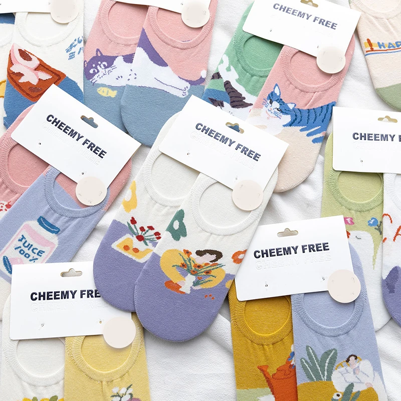 New Arrival Cartoon AB Story Silicone Anti-Dropping Heel Invisible Socks Boat Socks Female Funny Soft Invisible Socks
New Arrival Cartoon AB Story Silicone Anti-Dropping Heel Invisible Socks Boat Socks Female Funny Soft Invisible Socks