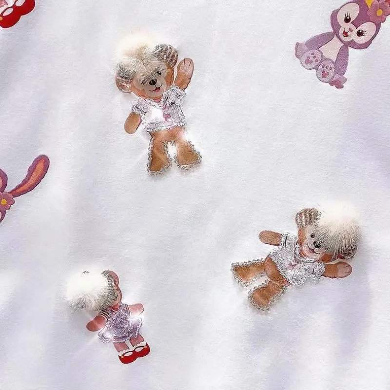 ZuoLunOuBa Summer Cute Pink Women Clothes T Shirt Cartoon Bear Beaded Short Sleeved Round Neck Mid-length Tees Tops
ZuoLunOuBa Summer Cute Pink Women Clothes T Shirt Cartoon Bear Beaded Short Sleeved Round Neck Mid-length Tees Tops