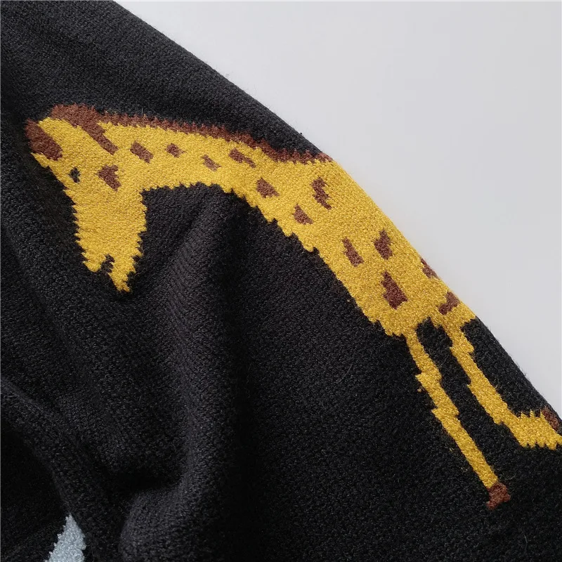 Autumn / Winter 2021 New Black Cartoon Jacquard Black Knitted Pullover For Women
Autumn / Winter 2021 New Black Cartoon Jacquard Black Knitted Pullover For Women