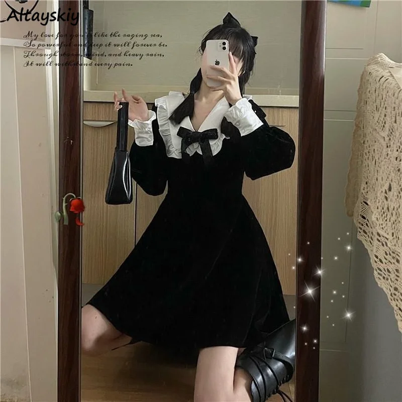 Dress Women Chic Student Peter Pan Collar Kawaii Korean Style Trendy Female New Spring Retro College Girls Leisure Ins Vestido
Dress Women Chic Student Peter Pan Collar Kawaii Korean Style Trendy Female New Spring Retro College Girls Leisure Ins Vestido
