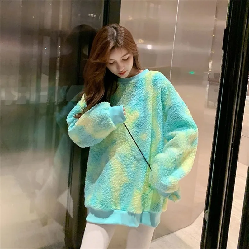 Winter Rainbow Kawaii Fur Hoodies Women Warm Sweet Oversized Hoodie Female Harajuku High Street Korean Sweatshirt Women 2021 New
Winter Rainbow Kawaii Fur Hoodies Women Warm Sweet Oversized Hoodie Female Harajuku High Street Korean Sweatshirt Women 2021 New