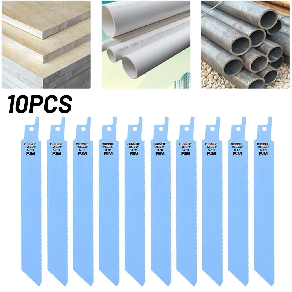 10pcs S922BF 150mm 14T Reciprocating Saber Saw Blades For Wood Metal Cutting Saw Blade For Cutting Wood Metal PVC Tube Power Too
10pcs S922BF 150mm 14T Reciprocating Saber Saw Blades For Wood Metal Cutting Saw Blade For Cutting Wood Metal PVC Tube Power Too