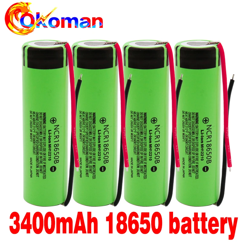 Оригинальный NCR18650B 3 7 v 3400mah 18650 литиевая аккумуляторная батарея для фонариков