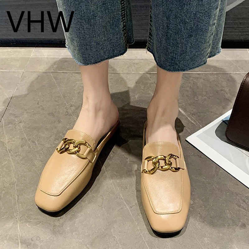 Women Mules Shoes Closed Toe Leather Slippers Ladies 2021 Spring Summer Fashion Elegant Women Brand Metal Buckle Flats Size 40
Women Mules Shoes Closed Toe Leather Slippers Ladies 2021 Spring Summer Fashion Elegant Women Brand Metal Buckle Flats Size 40