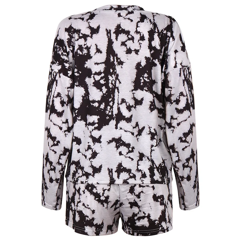 European and American New Women's Home Clothes Two-Piece Tie-Dye Printed Long-Sleeved Pajamas Stacked Leggings
European and American New Women's Home Clothes Two-Piece Tie-Dye Printed Long-Sleeved Pajamas Stacked Leggings