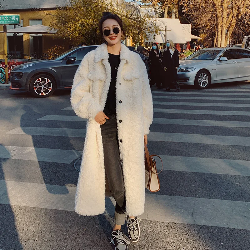 Winter Clothes Women Elegant White Lambwool Long Coat Faux Fur Jacket Female Fashion Korean Plush Coats Overcoat
Winter Clothes Women Elegant White Lambwool Long Coat Faux Fur Jacket Female Fashion Korean Plush Coats Overcoat