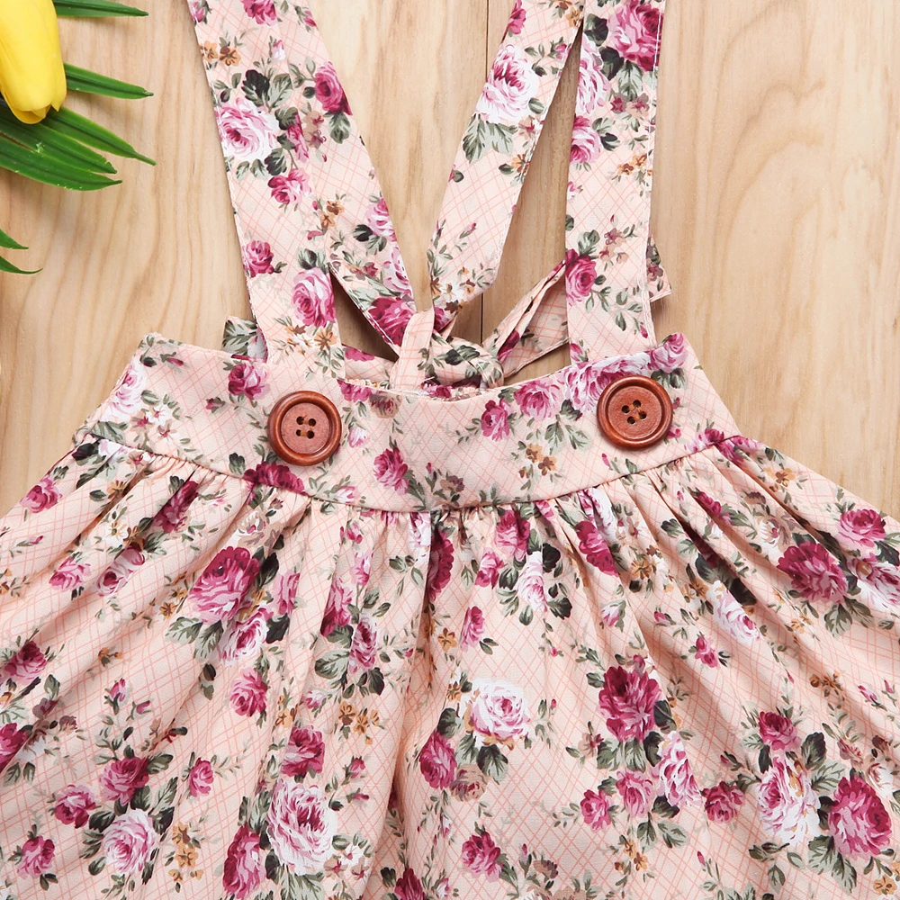 Для детей ясельного возраста одежда для маленьких девочек с цветочным принтом