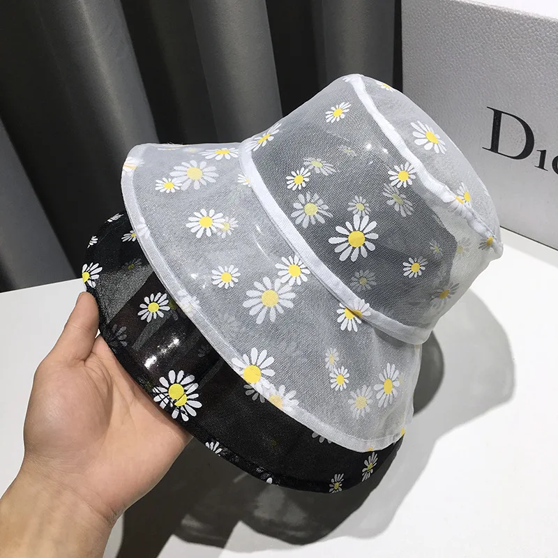 Daisies Embroidered Buckets Hat Transparent Panama Women Lace Flower Beach Hats Wide Brim Cap Fashion Daisy Sun Cap Summer
Daisies Embroidered Buckets Hat Transparent Panama Women Lace Flower Beach Hats Wide Brim Cap Fashion Daisy Sun Cap Summer