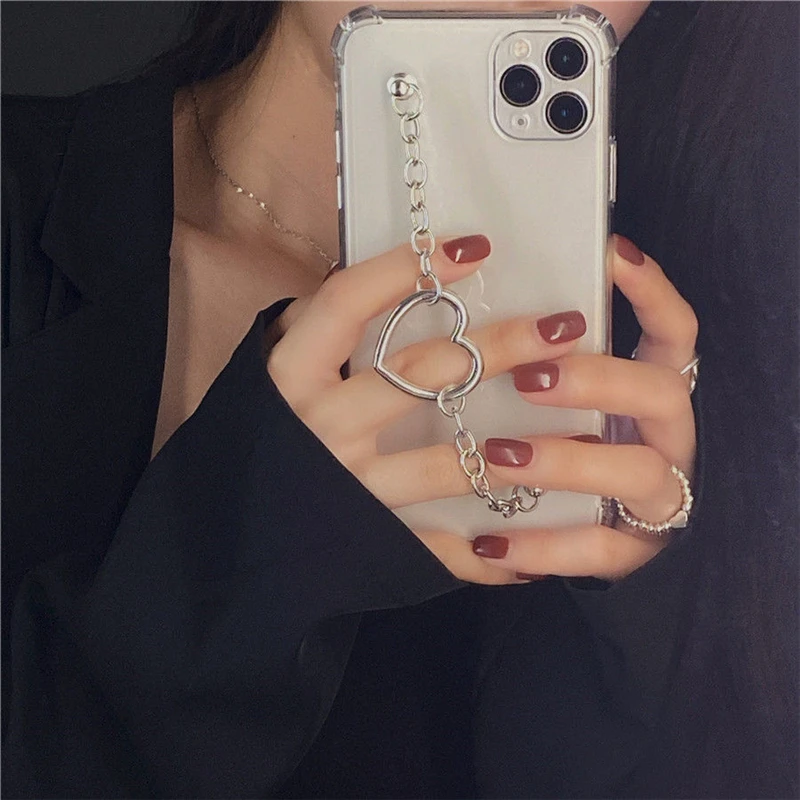 Fashion Metal Love Heart Bracelet Phone Case For iPhone 12 11 Pro Max X XS XR 7 8 6 6S Plus SE 2020 Luxury Girl Strap Soft Cover
Fashion Metal Love Heart Bracelet Phone Case For iPhone 12 11 Pro Max X XS XR 7 8 6 6S Plus SE 2020 Luxury Girl Strap Soft Cover