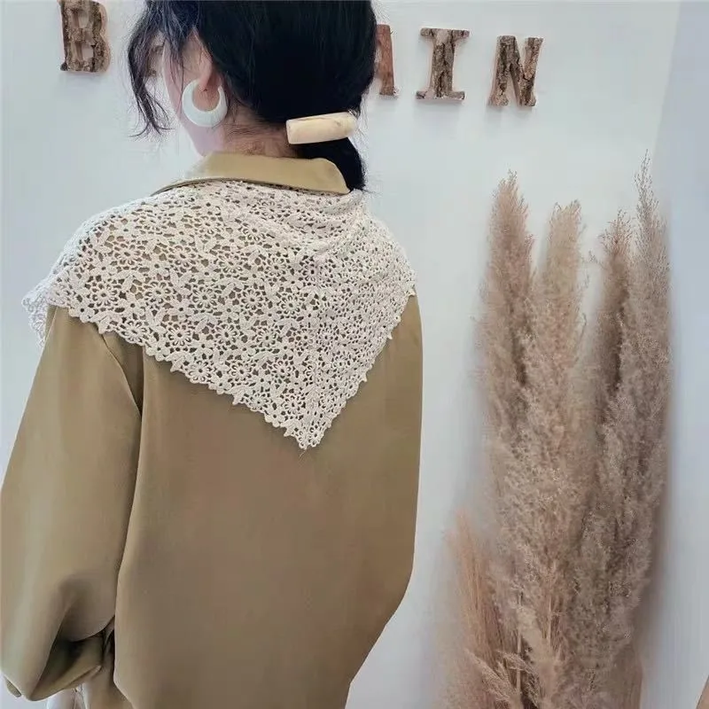 Lace Knitted Crochet Hollow Fake Collar Women Small Shawl decorative fake collar Women Clothes Accessories Detachable Collar 
Lace Knitted Crochet Hollow Fake Collar Women Small Shawl decorative fake collar Women Clothes Accessories Detachable Collar
