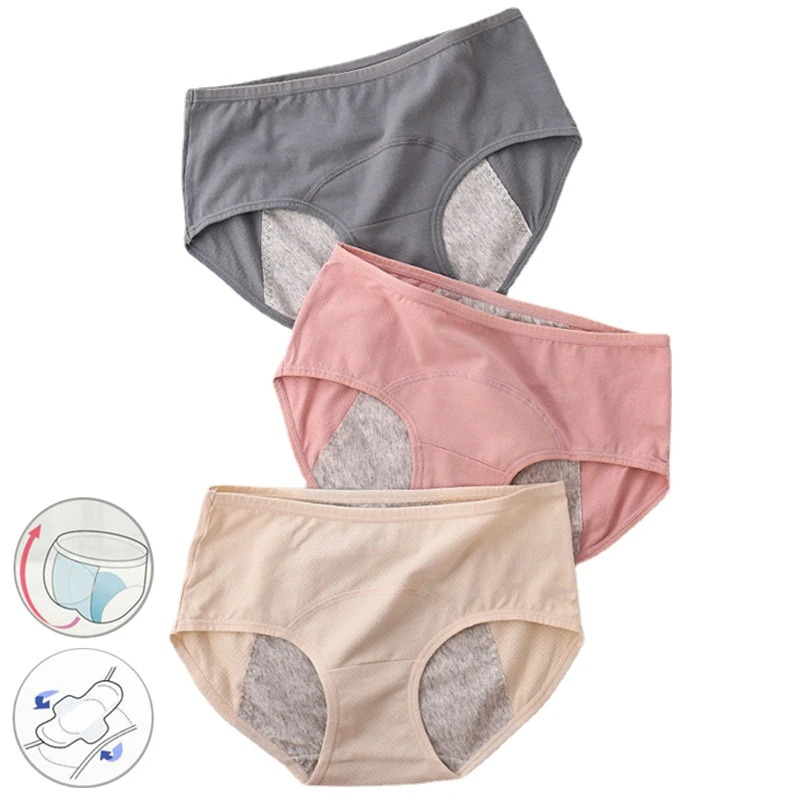 

Panties for Menstruation Cotton Leakproof Menstrual Underpants Cozy Physiological Pants Breathable Period Briefs Plus Size L-3XL