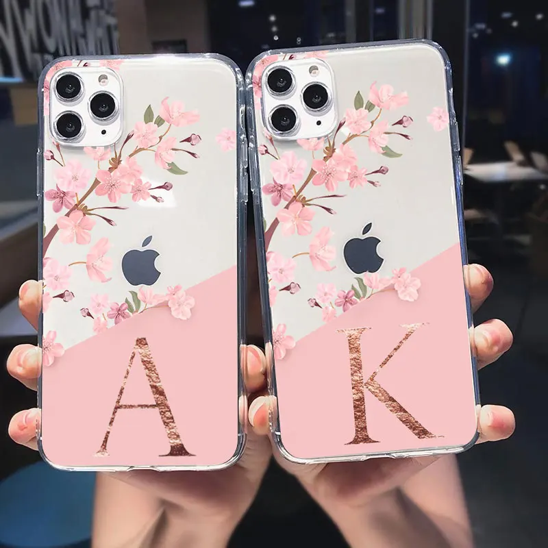 Custom name Letter Flower Fashion transparent Phone Case For iPhone 11 Pro Max XS XR XS Max 7 8 Plus 6s 11 Pro Soft Cover Fundas
Custom name Letter Flower Fashion transparent Phone Case For iPhone 11 Pro Max XS XR XS Max 7 8 Plus 6s 11 Pro Soft Cover Fundas
