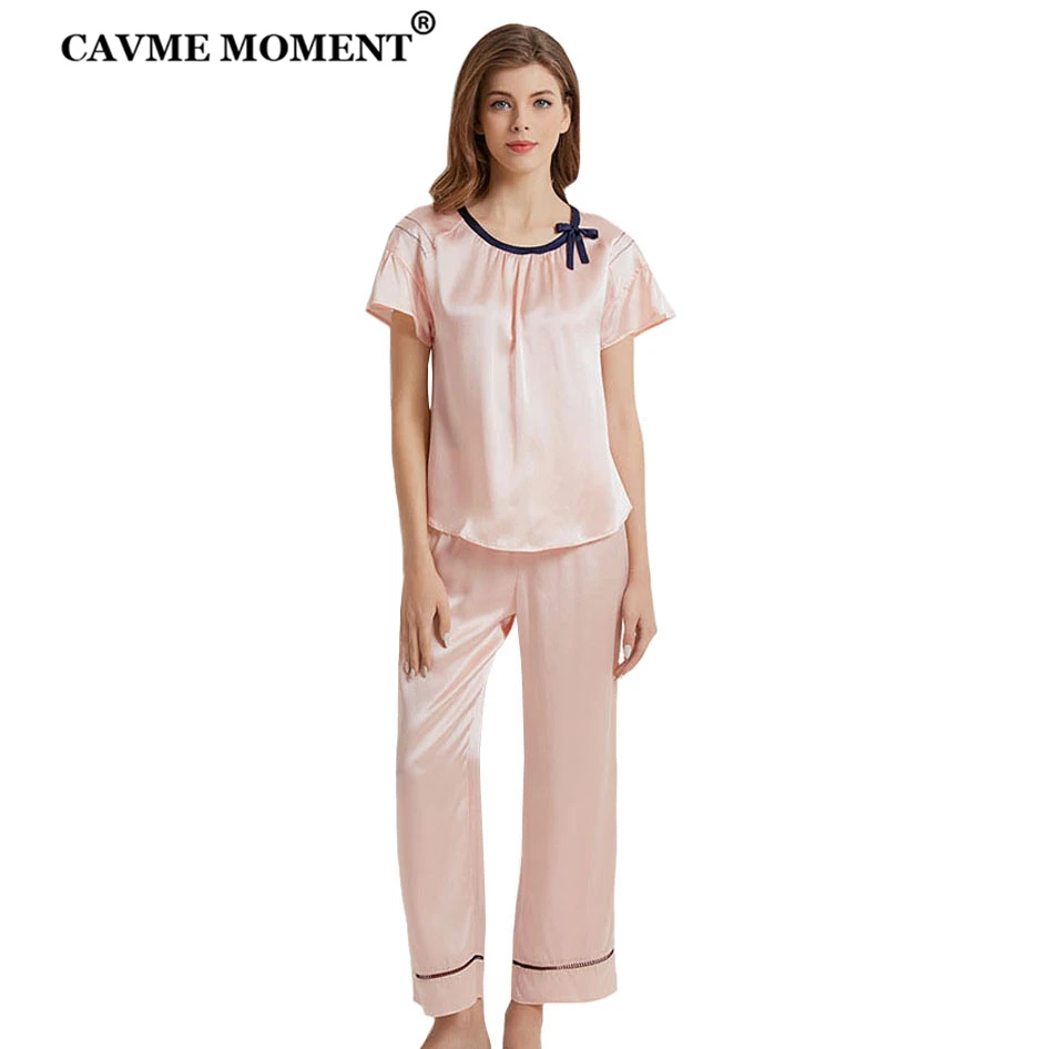 CAVME Sweety Silk Pajama Sets for Women 2 Pieces Sleepwear Homeclothes Summer Pyama Set PLUS SIZE Ruffles Sleeve Full Pants
CAVME Sweety Silk Pajama Sets for Women 2 Pieces Sleepwear Homeclothes Summer Pyama Set PLUS SIZE Ruffles Sleeve Full Pants