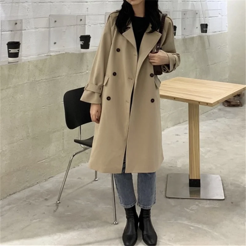 Long Trench Coat Women's Autumn 2021 New Korean Women Coat Winter Loose British Style Long Coats Jackets Women
Long Trench Coat Women's Autumn 2021 New Korean Women Coat Winter Loose British Style Long Coats Jackets Women