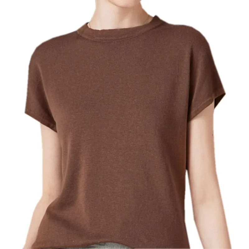 2021 New Summer T-shirt Loose Knitted Top Half Turtleneck Bottoming Shirt Knitwear Slimming Women
2021 New Summer T-shirt Loose Knitted Top Half Turtleneck Bottoming Shirt Knitwear Slimming Women