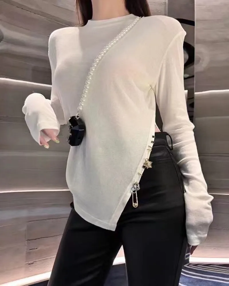 Новинка Осень-зима 2021 Топ пуловер с круглым вырезом модный короткий облегающий топ с длинными рукавами в Корейском стиле
Новинка Осень-зима 2021 Топ пуловер с круглым вырезом модный короткий облегающий топ с длинными рукавами в Корейском стиле