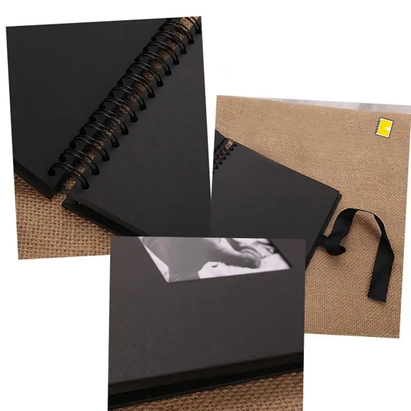 10 Inch Black Paper Scrapbook Photo Album DIY Memory Album for Valentines Day Wedding Travel Gifts
10 Inch Black Paper Scrapbook Photo Album DIY Memory Album for Valentines Day Wedding Travel Gifts