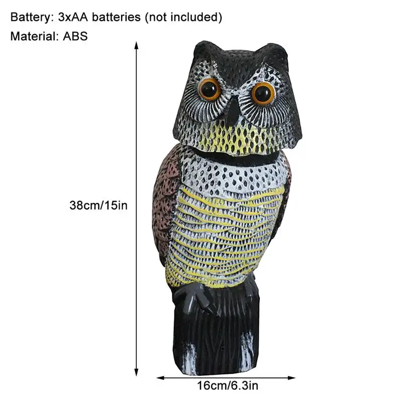 Bird Repeller 360 Degree Rotating Bird Repellent Fake Owl Scarecrow Decoy Bird Scare Sound And Shadow Control Garden Yard Decor 
Bird Repeller 360 Degree Rotating Bird Repellent Fake Owl Scarecrow Decoy Bird Scare Sound And Shadow Control Garden Yard Decor