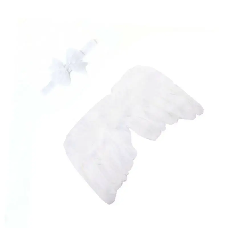 Новинка 2020 новорожденный мальчик и девочка крылья ангела + повязка на голову с