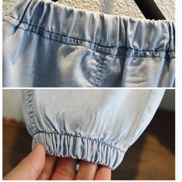 Spring Summer Thin jeans Baby Kids Mosquito Pants Denim Baby Leggings Smiley Print Clothing Jeans Trousers Children Clothes
Spring Summer Thin jeans Baby Kids Mosquito Pants Denim Baby Leggings Smiley Print Clothing Jeans Trousers Children Clothes