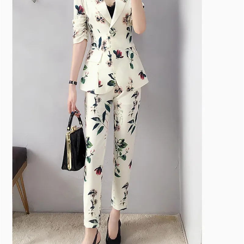 Spring Summer 2021 Women Fashion Floral Business Suit Slim Elegant Pant Suit Two Piece Ladies Blazer New Casual Office Clothes
Spring Summer 2021 Women Fashion Floral Business Suit Slim Elegant Pant Suit Two Piece Ladies Blazer New Casual Office Clothes