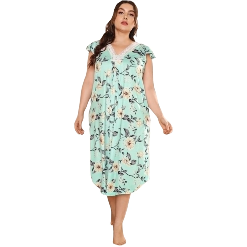 Plus Size Womens Floral Nightgown Sleepshirt Deep V Lace Neck Sleepwear Loose Sleep Dress Ruffled Sleeve Nightdress Loungewear
Plus Size Womens Floral Nightgown Sleepshirt Deep V Lace Neck Sleepwear Loose Sleep Dress Ruffled Sleeve Nightdress Loungewear