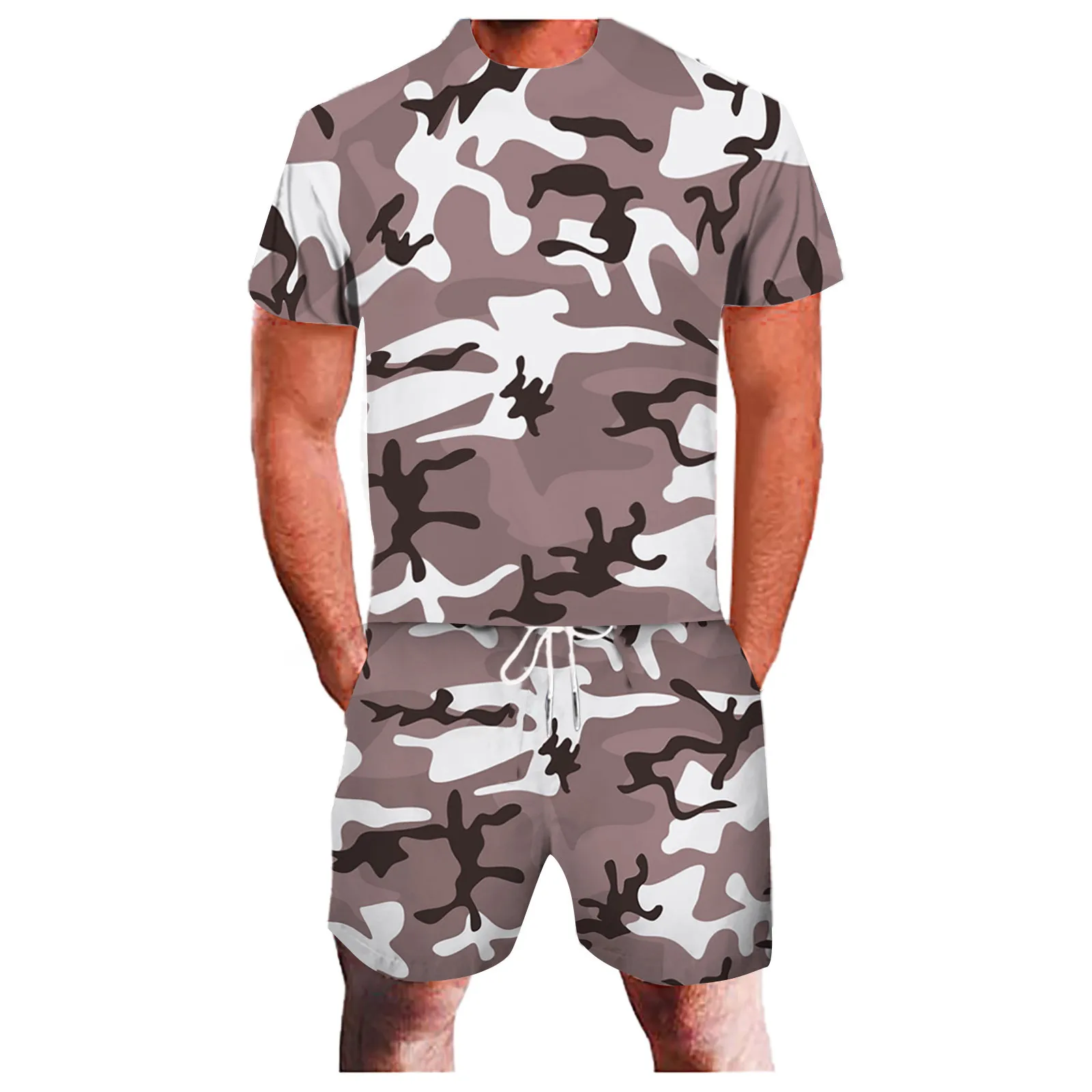 

58 # Для мужчин футболка для мальчиков; Костюм футболка с шортами летняя Повседневное спортивные 3D геометрический абстрактный Фитнес для бег...